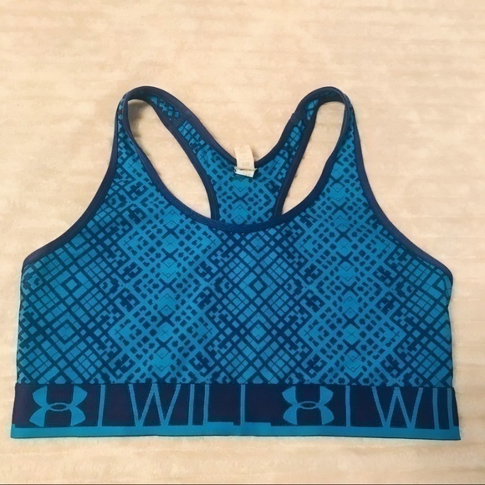 Under Armour Blue I WILL Racerback Sports Bra Med